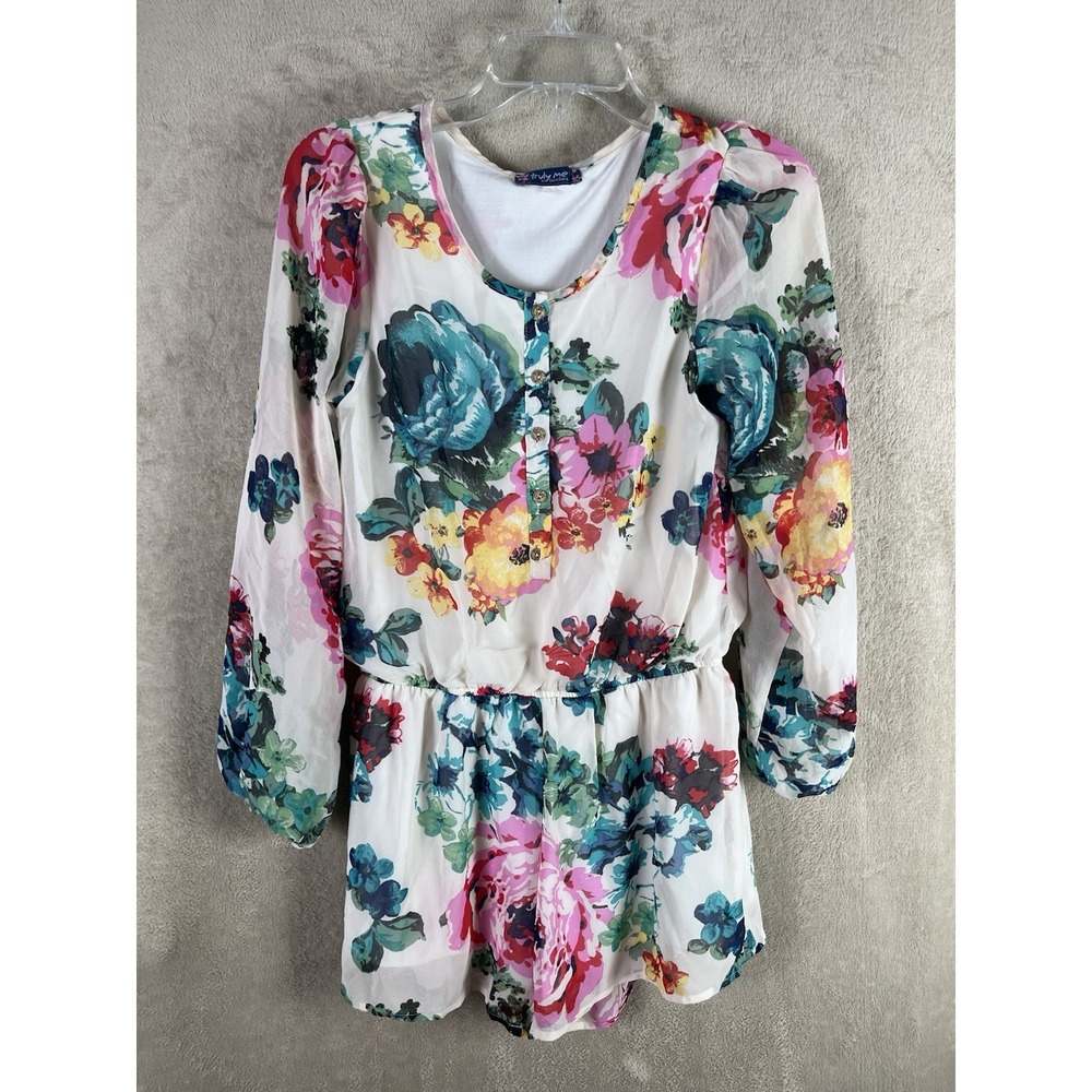 Truly Me by Sara Sara Long Sleeve Floral Romper